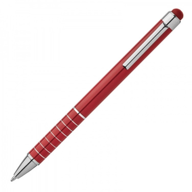 Logo trade corporate gifts image of: Metal ballpen with touch pen LUEBO